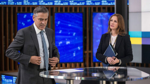 George Clooney e Julia Roberts em cena do filme Jogo do Dinheiro, que será exibido no Cine Record Especial