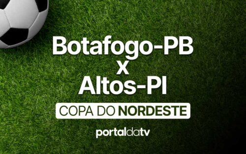 Arte escrito Botafogo-PB x Altos-PI, da Copa do Nordeste