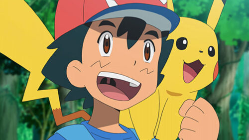 Imagem com foto dos personagens Ash Ketchum e Pikachu na série animada Pokémon