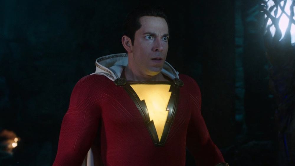 Zachary Levi em cena do filme Shazam!, que será exibido pela Globo