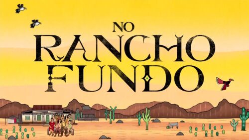 Imagem com logotipo da novela No Rancho Fundo