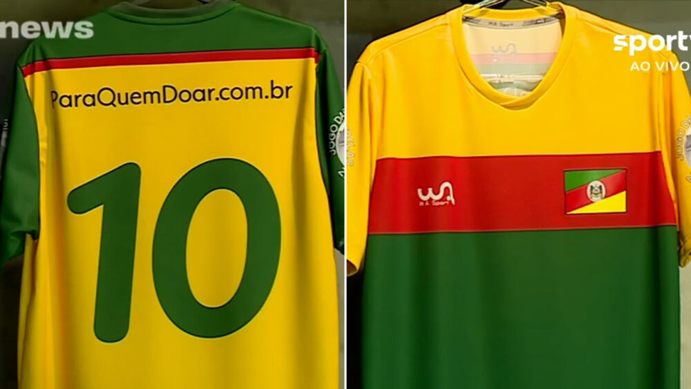 Camisas do uniforme do Futebol Solidário