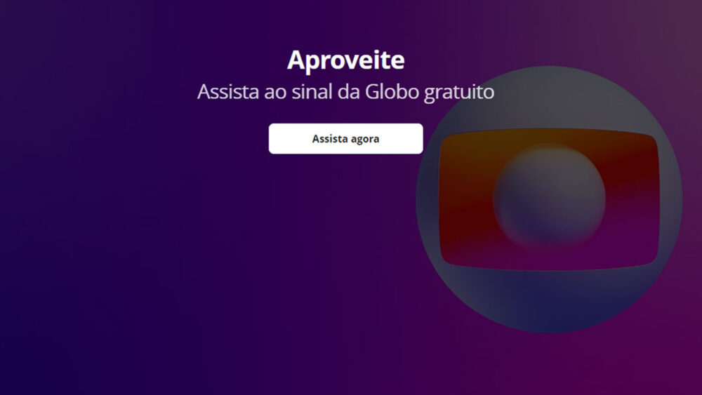 Imagem da página da Globo ao vivo no Globoplay