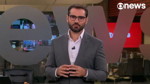 Marcelo Cosme durante apresentação do GloboNews Em Pauta