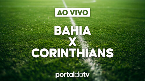 Imagem escrito Bahia x Corinthians, ao vivo, pelo Campeonato Brasileiro