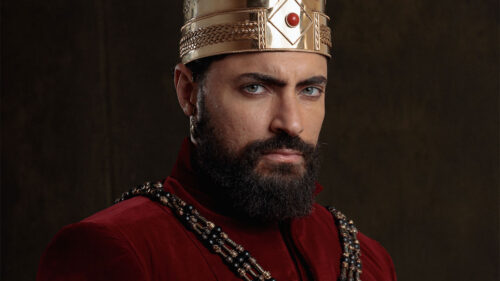 Carlo Porto como Xerxes em A Rainha da Pérsia