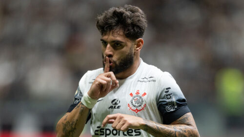 Yuri Alberto, jogador do Corinthians, durante partida contra o Atlético-MG no Campeonato Brasileiro