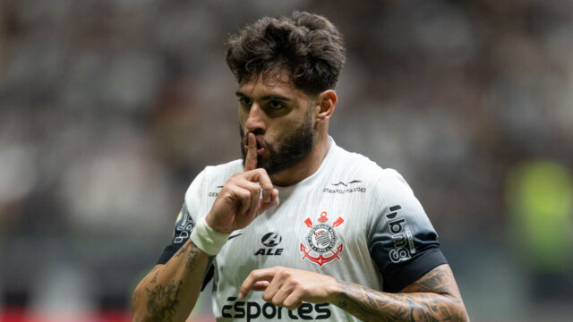 Yuri Alberto, jogador do Corinthians, durante partida contra o Atlético-MG no Campeonato Brasileiro