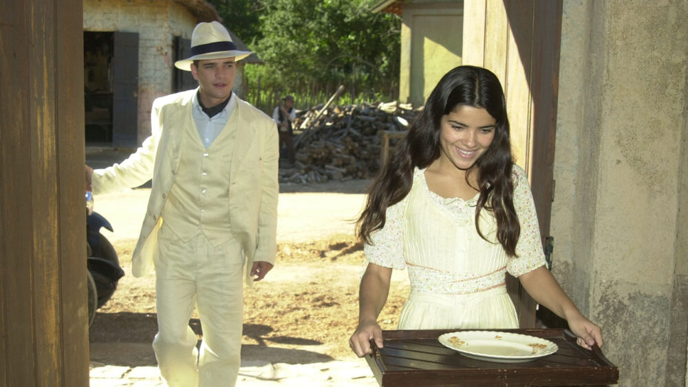 Zuca (Vanessa Giácomo) e Luís Jerônimo (Daniel de Oliveira) em cena de Cabocla, novela da TV Globo