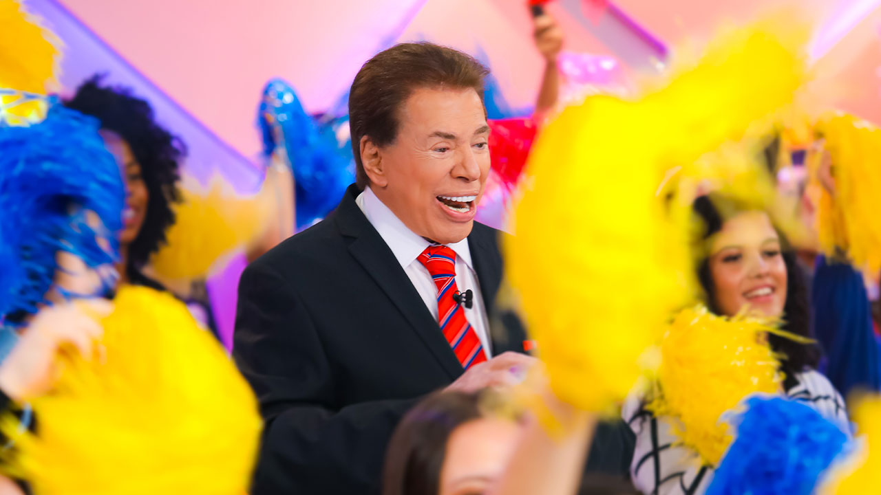 Silvio Santos durante apresentação do Programa Silvio Santos