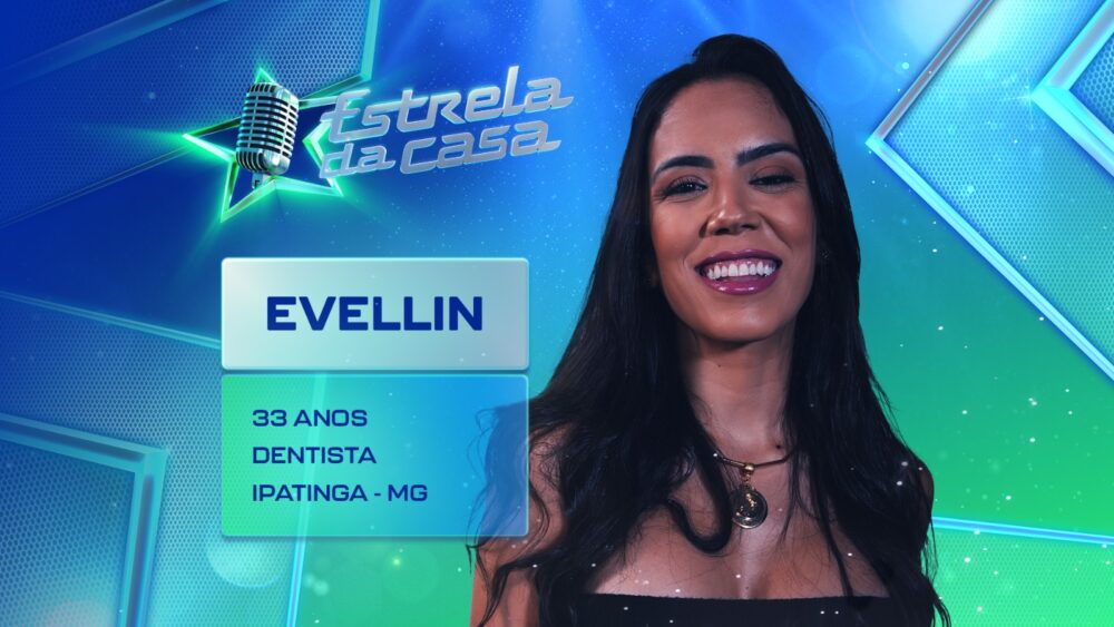 Imagem com foto da participante do Estrela da Casa Evellin