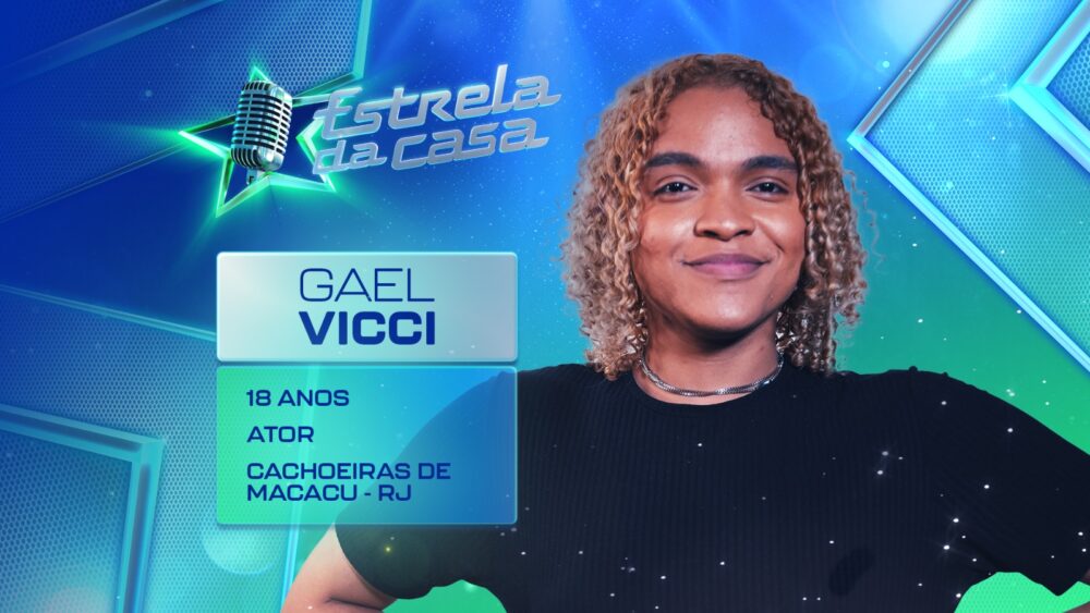 Imagem com foto do participante do Estrela da Casa Gael Vicci