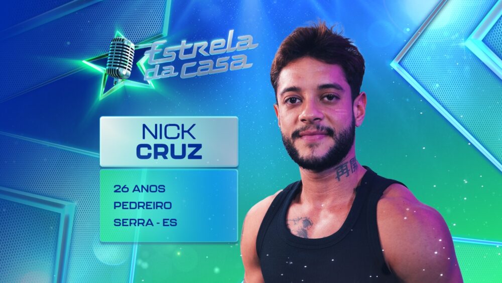 Imagem com foto do participante do Estrela da Casa Nick Cruz