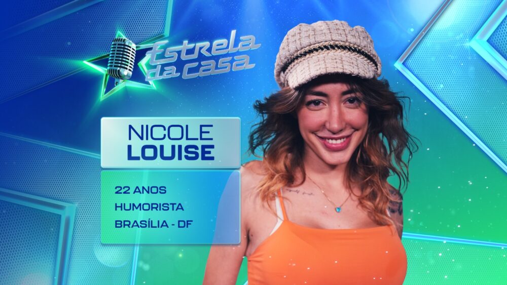 Imagem com foto da participante do Estrela da Casa Nicole Louise