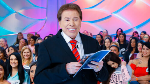 Silvio Santos no auditório de seu programa no SBT