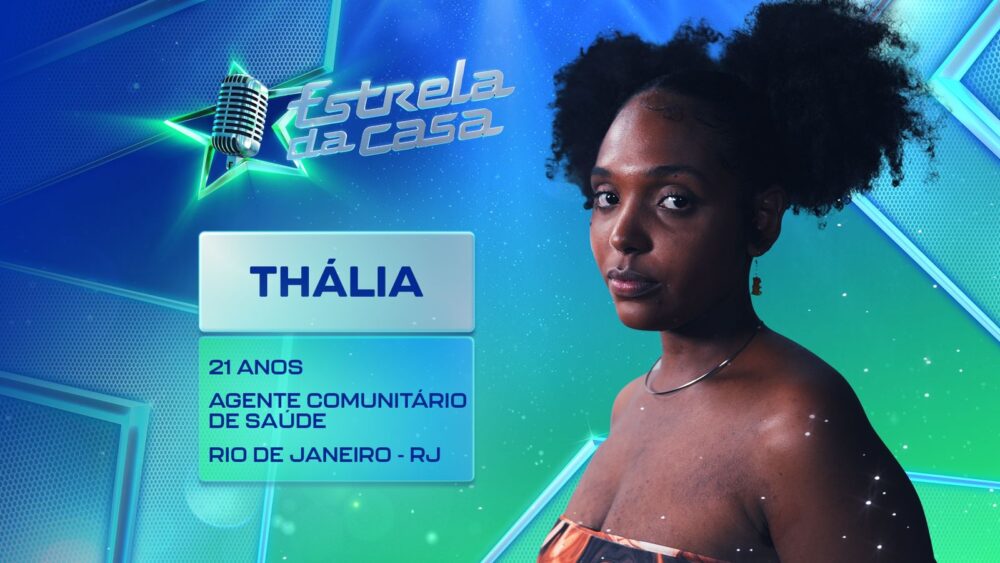 Imagem com foto da participante do Estrela da Casa Thália