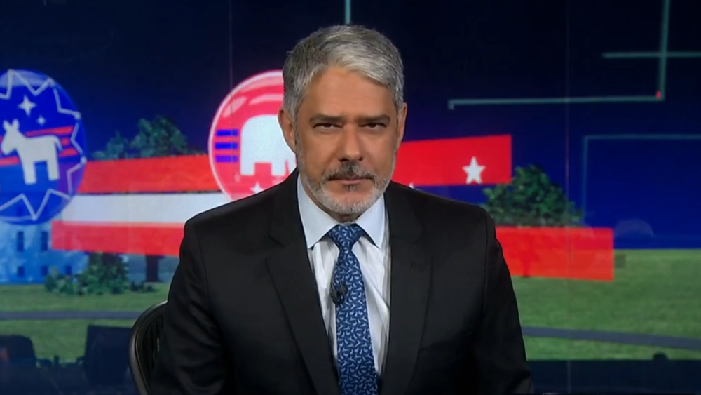 William Bonner no Jornal Nacional, da TV Globo