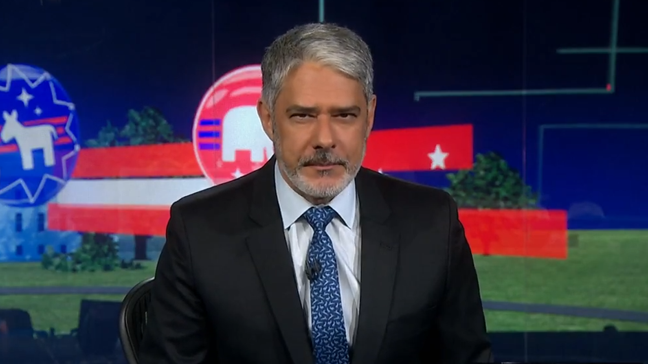 William Bonner no Jornal Nacional, da TV Globo