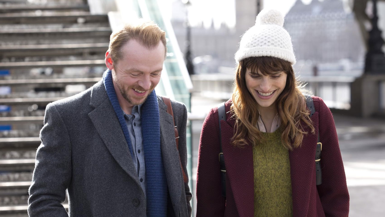 Simon Pegg e Lake Bell em (Des)Encontro Perfeito, filme que a Band exibe no Cine Clube