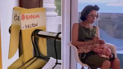 Montagem com fotos do vídeo dos bastidores de Ainda Estou Aqui divulgado por Selton Mello