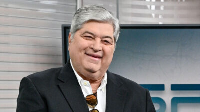 José Luiz Datena no estúdio do SP1 da TV Globo