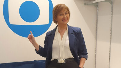 Narjara Turetta nos bastidores da TV Globo