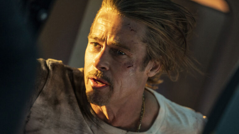 Brad Pitt no filme Trem-Bala, que a Globo exibirá na Tela Quente