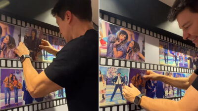 Rodrigo Faro desmontando camarim na Record