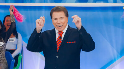 Silvio Santos durante apresentação de seu programa no SBT em 2022