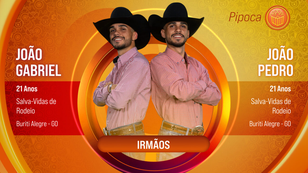 Imagem com foto dos participantes do BBB 25 João Gabriel e João Pedro 
