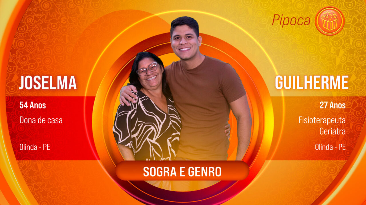 Imagem com foto dos participantes do BBB 25 Joselma e Guilherme