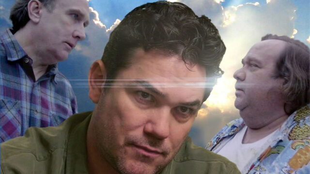 Elisha interpretado por Michael Sigler, Sheriff vivido por Dean Cain e Elijah interpretado por Timothy E. Goodwin em pôster do filme O Caminho da Fé de 2019