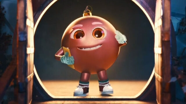Personagem animado em forma de bola natalina sorridente no vídeo de Natal da RPC indicado ao GEMA Awards Latin America 2025