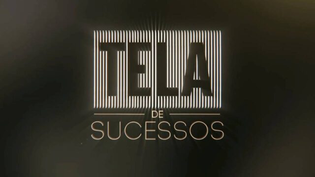 Logotipo da sessão Tela de Sucessos com letras iluminadas em branco sobre fundo escuro