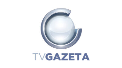 Logotipo da TV Gazeta AC com esfera prateada central e nome da emissora escrito abaixo em letras maiúsculas