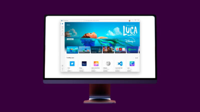Imagem da interface da Microsoft Store em um monitor, usada para ilustrar reportagem sobre o erro 0x80244007 no Windows 11