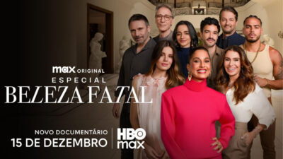 Elenco de Beleza Fatal em cenário da Mansão Argento em imagem de divulgação da novela original da plataforma HBO Max