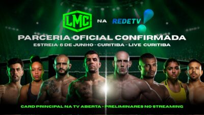 Banner da Liga Monstro Combate anuncia parceria com a RedeTV! e estreia em Curitiba com lutadores alinhados no card principal