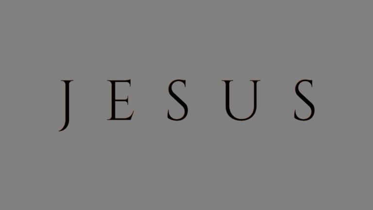 Logotipo da novela Jesus com letras espaçadas em fundo cinza minimalista