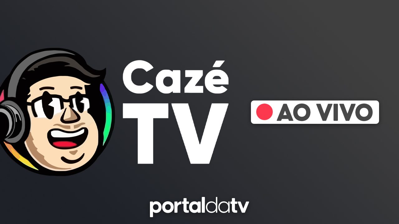 Imagem com o logo da CazéTV com o texto "ao vivo" do lado direito