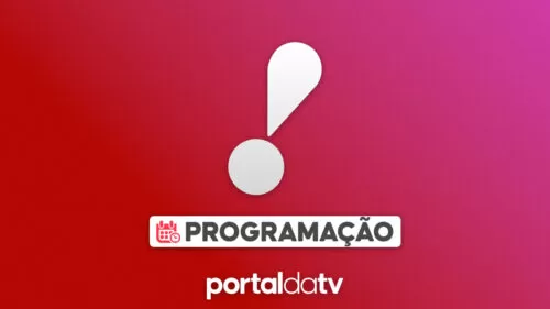 Imagem com logotipo da RedeTV! com a legenda "programação". O logo do Portal da TV aparece centralizado na parte inferior. O fundo é um degradê com tons de vermelho claro e escuro.